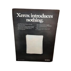 1974 Xerox Introduces Nothing Vintage Print Ad 1970s Office Technology